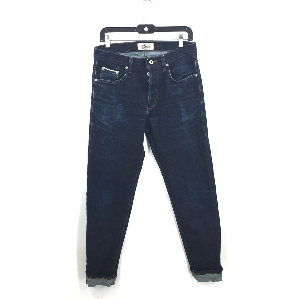 Naked & Famous‎ easy guy nightshade stretch selvedge dark wash 30 Men's